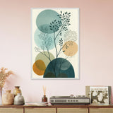 Minimalist Leaf Art Print – Organic Wooden Frame Gift - - Wooden Framed Posters