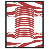 Twist of Elegance - Striking Red & White Art - 40x50 cm 16x20″ Black frame - Framed Posters