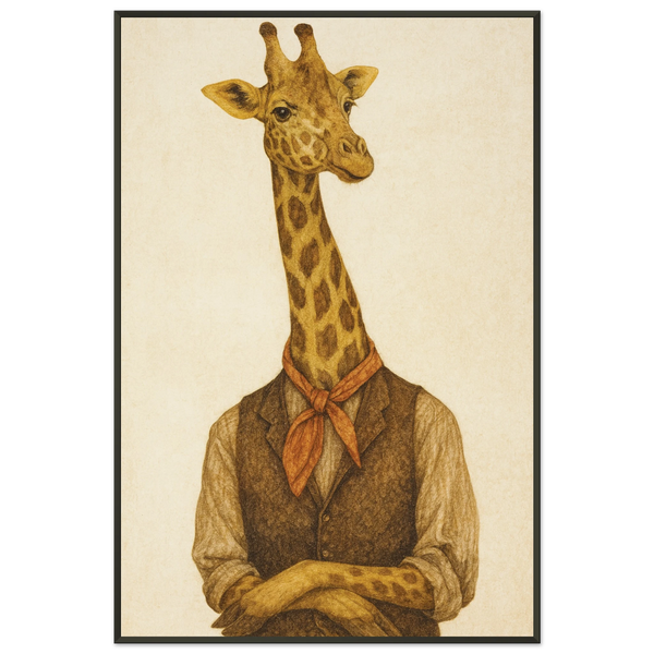 Gift Whimsical Charm – Dapper Giraffe Metal Framed Poster - Default Title - Metal Framed Posters