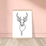 Graceful Lines - Deer Design for Contemporary Spaces - 50x70 cm 20x28″ Natural wood wall hanger - Posters With Hanger