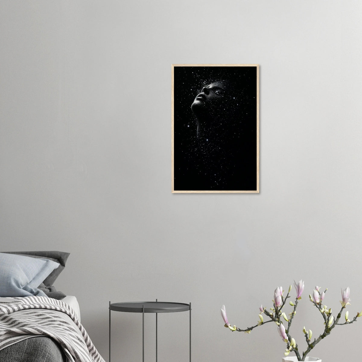 Humanity & Stars - Ethereal Portrait Art Print - 40x60 cm 16x24″ Wood frame - Wooden Framed Posters