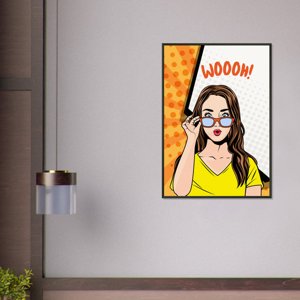 Pop Art Woooh! - Vibrant Comic Expression - - Metal Framed Posters