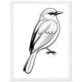 Serenity in Lines - Framed Bird Poster - 30x40 cm 12x16″ White frame - Framed Posters