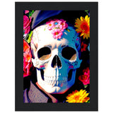 Mystical Bloom - Premium Floral Skull Poster - 13x18 cm 5x7″ Black frame - Wooden Framed Posters