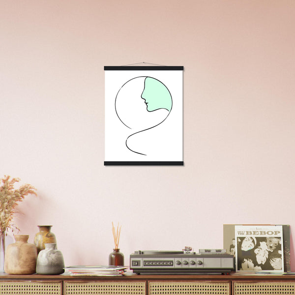 Serenity in Simplicity - Minimalist Face Art Poster - - Posters With Hanger