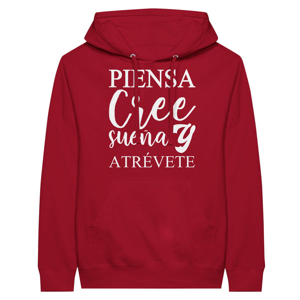 Empowerment in Motion - 'Piensa, Cree, Sueña, Atrévete' Hoodie - Red - Hoodies