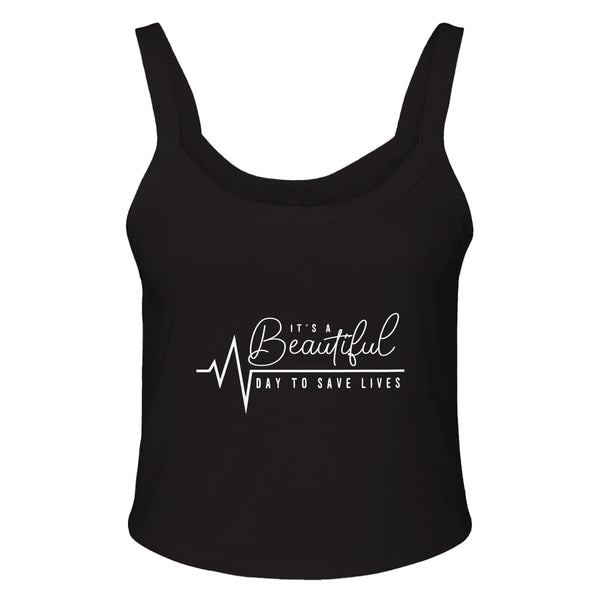 Embrace Life's Beauty - Save Lives in Style! - solid blk blend - Tank Tops