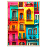 Vibrant Dreams - Colorful Cityscape Art - 50x70 cm 20x28″ Wood frame - Wooden Framed Poster