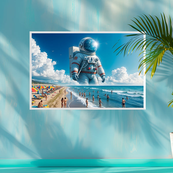 Out of This World - Beachside Astronaut - 20x30 - Framed Posters