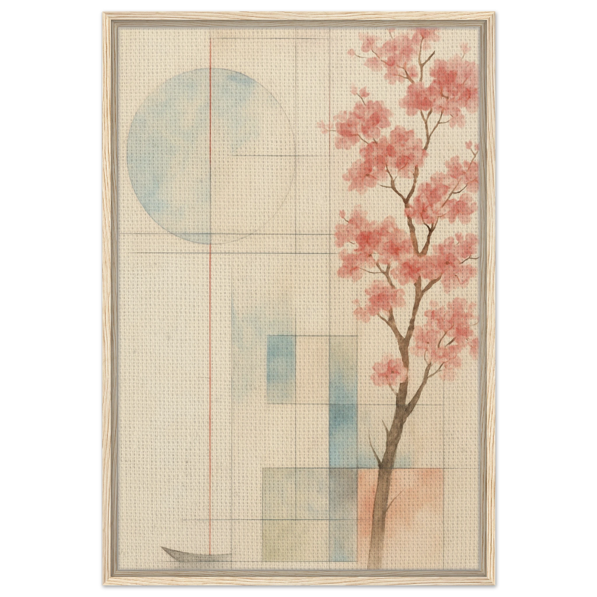 Gift Serenity – Minimal Bloom Framed Canvas - - Canvas