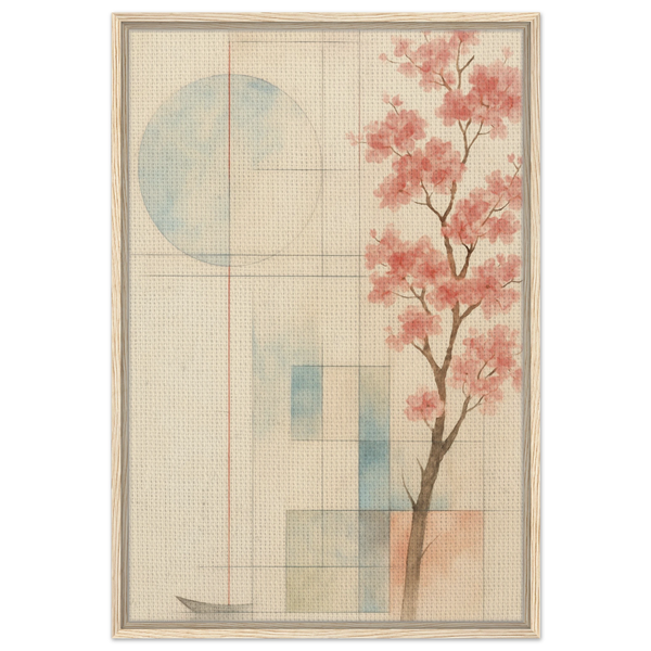 Gift Serenity – Minimal Bloom Framed Canvas - - Canvas