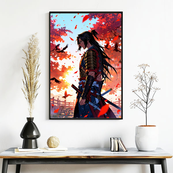 Samurai's Silent Resolve - 20x30 - Framed Posters