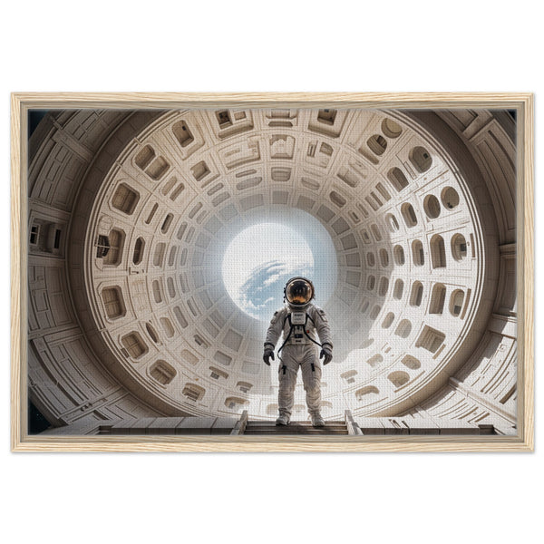 Exploring Infinity - Astronaut in Futuristic Architecture - 60x90 cm 24x36″ - Canvas