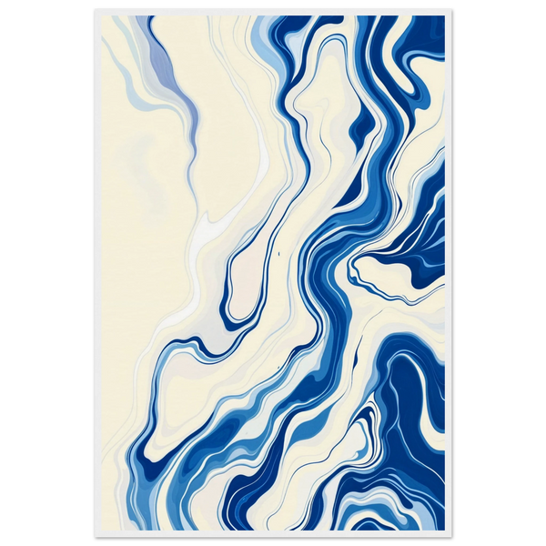 Modern Minimal Flow – Abstract Gift + Memory Poster - - Wooden Framed Posters