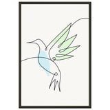 Whispering Wings - Modern Hummingbird Design - 30x45 cm 12x18″ - Metal Framed Posters