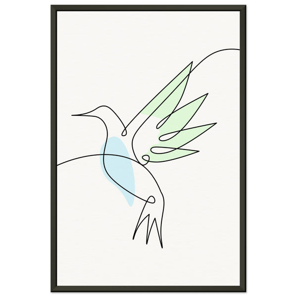 Whispering Wings - Modern Hummingbird Design - 30x45 cm 12x18″ - Metal Framed Posters