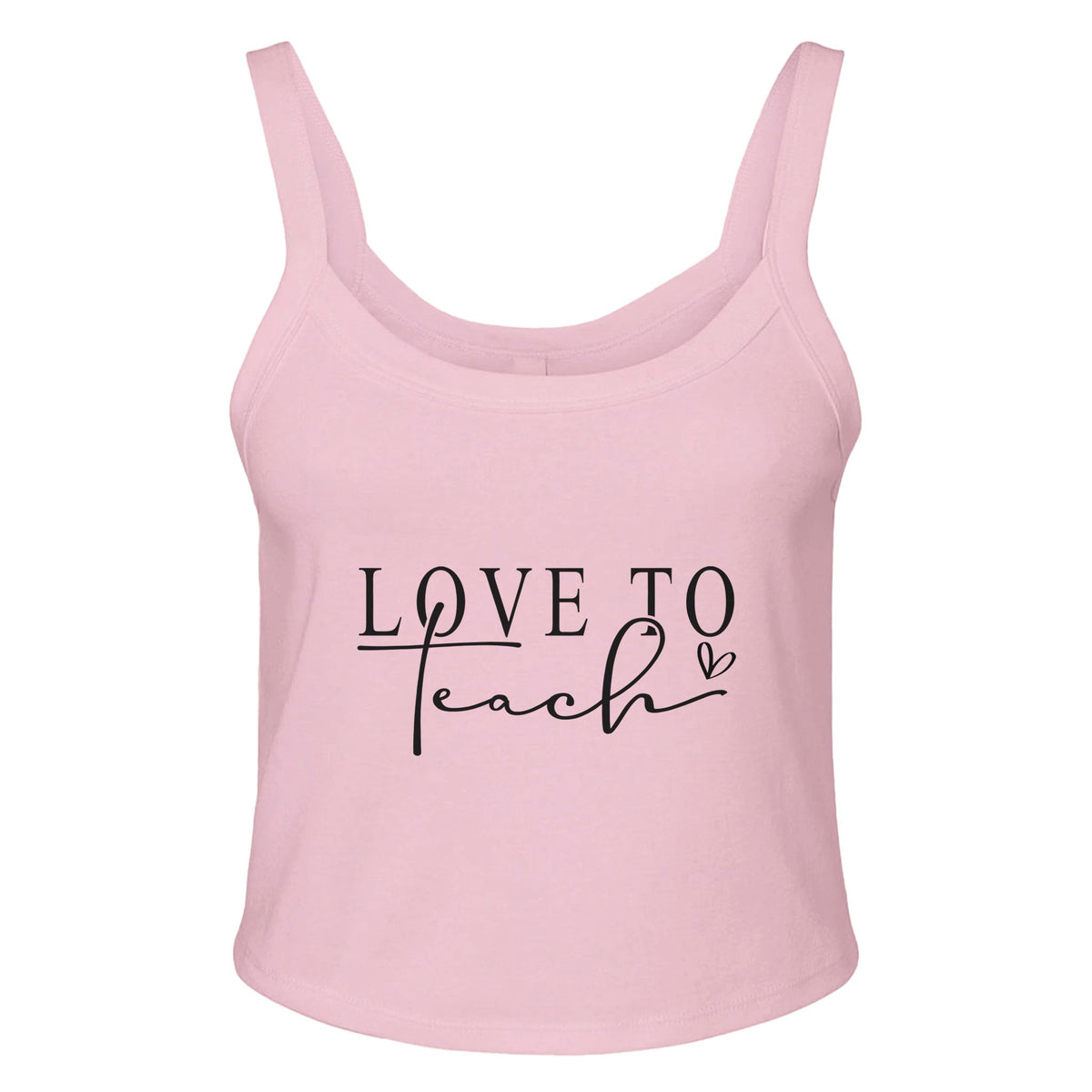 Educator's Pride - Love to Teach Cotton Tank - solid pink blend - Tank Tops