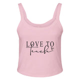 Educator's Pride - Love to Teach Cotton Tank - solid pink blend - Tank Tops