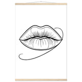 Lips of Expression - Minimalist Art on Premium Poster - 60x90 cm 24x36″ Natural wood wall hanger - Posters With Hanger