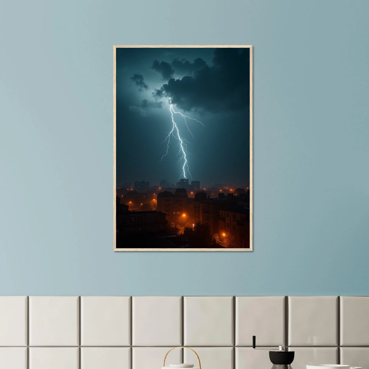 Urban Thunder – Gift + Memory Framed Poster Gift - Wood frame - Wooden Framed Posters