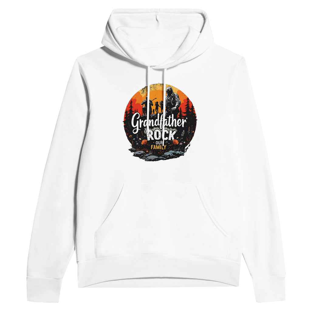 Grandfather - The Rock of Our Family Hoodie - White - Hoodies