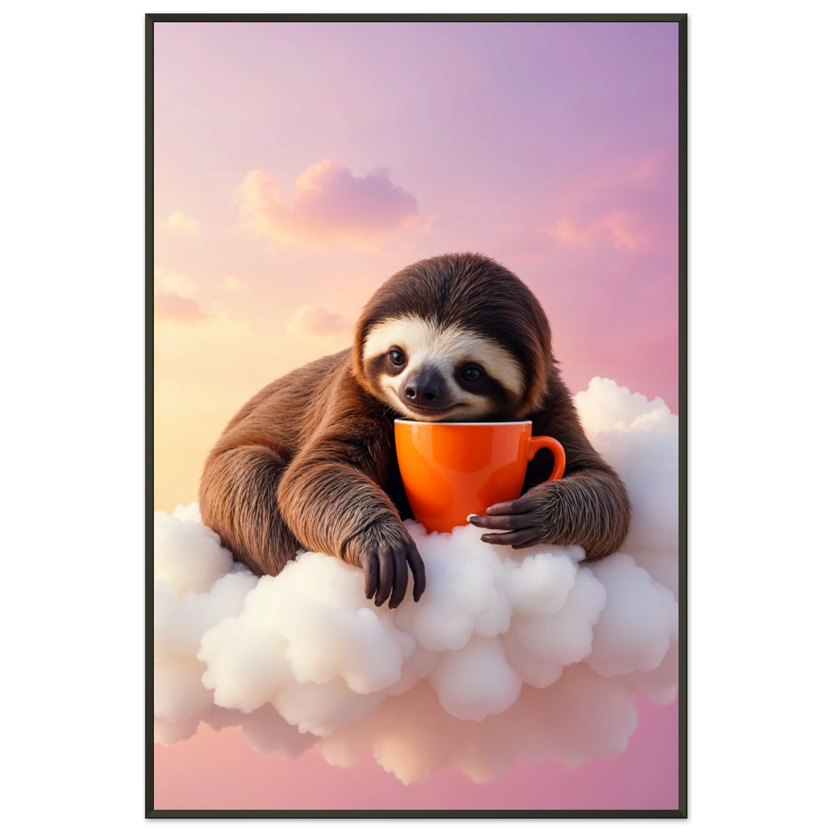 Cloudy Tea Break Poster Gift for Tea Lovers - - Metal Framed Posters