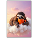 Cloudy Tea Break Poster Gift for Tea Lovers - - Metal Framed Posters