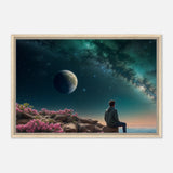 Cosmic Contemplation - A Journey Beyond the Stars - 60x90 cm 24x36″ - Framed Canvas