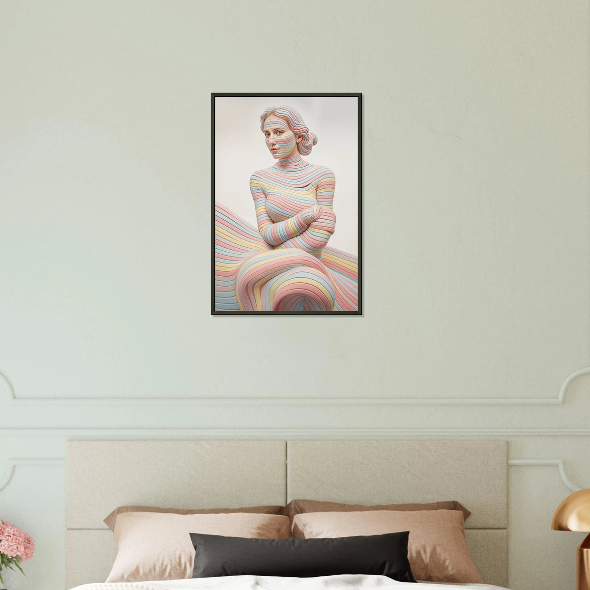 Pastel Layers - Sculpted Serenity Framed Art Print - 40x60 cm 16x24″ - Metal Framed Posters