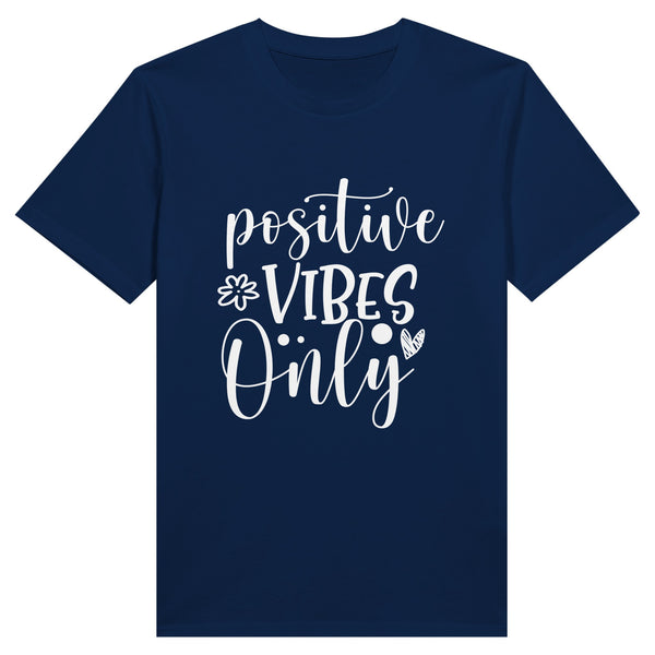 Positive Vibes Only - Heavyweight Tee - Navy - Print Material