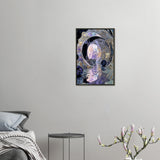 Celestial Dreamscape - Abstract Moon & Spheres Poster - 40x60 cm 16x24″ - Metal Framed Posters