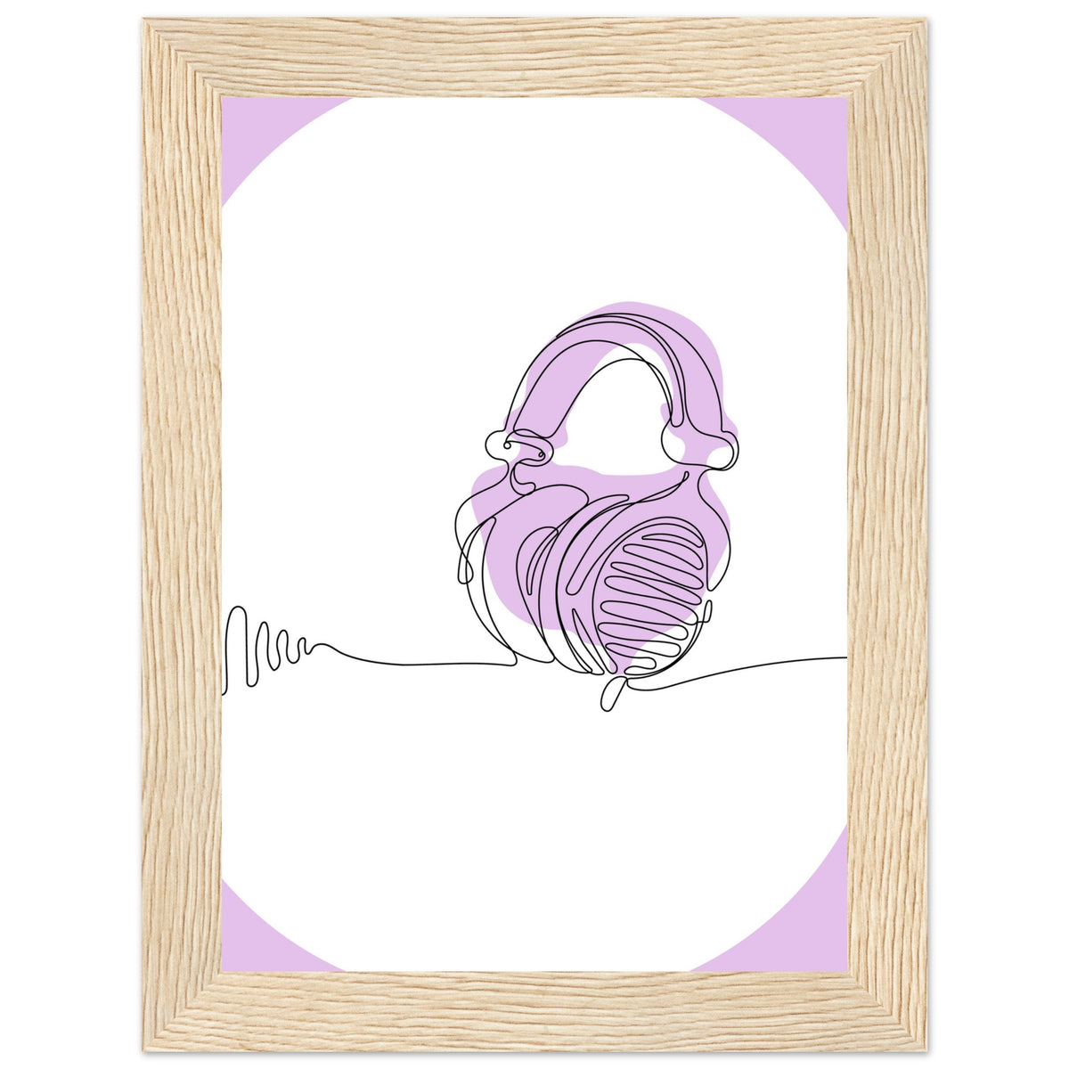 Melodic Moments - Stylish Headphones Print - 13x18 cm 5x7″ Wood frame - Framed Prints