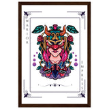 Artistry Unleashed - Warrior, Sacred Bull, and Tiger Spirit - 30x45 cm 12x18″ Dark wood frame Warior Empress - Wooden Framed Posters