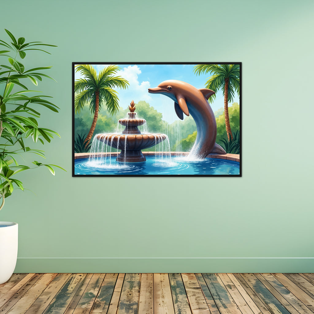 Dolphin Joy in Tropical Waters - 24x36 - Framed Posters