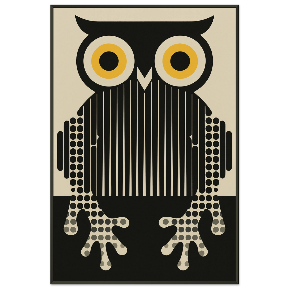 Gift Wisdom – Modern Owl Metal Framed Poster - - Metal Framed Posters
