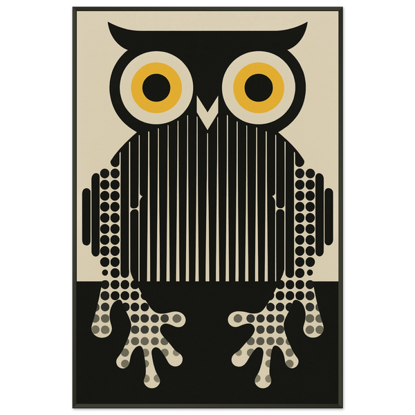 Gift Wisdom – Modern Owl Metal Framed Poster - - Metal Framed Posters