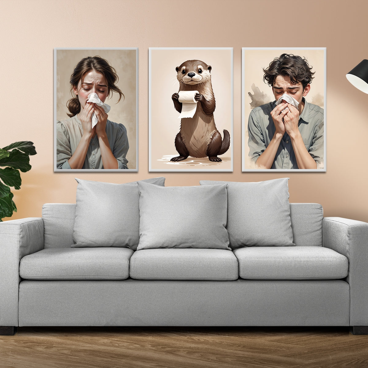 Sneeze - Sniff - and Smile Trio - - Framed Posters