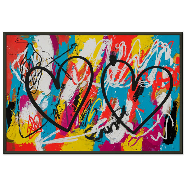 Love Unleashed - Bold Abstract Heart Design - - Framed Poster