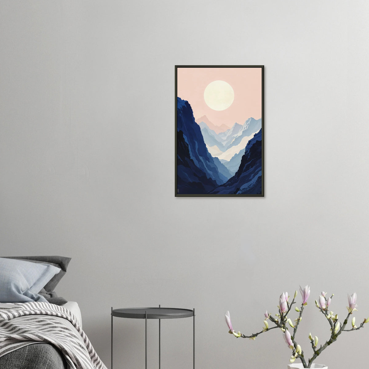 Mountain Serenity - Minimalist Landscape Framed Poster - 40x60 cm 16x24″ - Metal Framed Posters