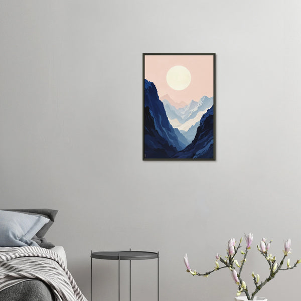 Mountain Serenity - Minimalist Landscape Framed Poster - 40x60 cm 16x24″ - Metal Framed Posters