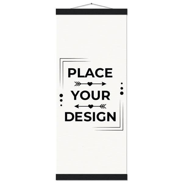 Elevate Your Space - Customizable Premium Matte Paper Poster with Hanger - 25x60 cm 10x24″ Black wall hanger - Wooden Framed Posters