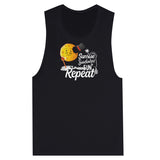 Chase the Sun - Sun Rise, Sun Burn, Sun Repeat Muscle Tank Top - Dark Gray - Tank Tops