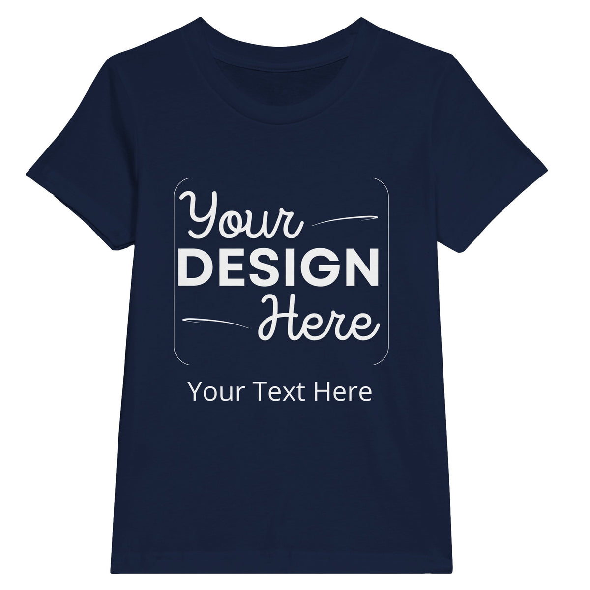 Soft and Stylish Kids Customizable Crewneck Tee - Navy - Kids' T-Shirts