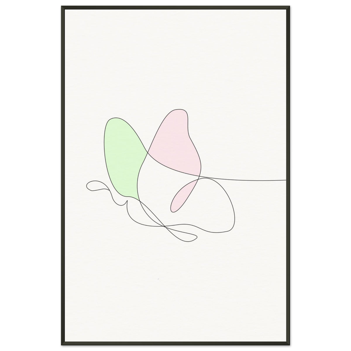 Fluttering Elegance - Minimalist Butterfly - 60x90 cm 24x36″ - Metal Framed Posters