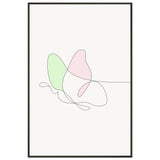 Fluttering Elegance - Minimalist Butterfly - 60x90 cm 24x36″ - Metal Framed Posters