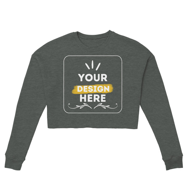 Fashion Forward - Dropped Shoulder Customizable Cropped Sweatshirt - Deep Heather - Sweatshirts