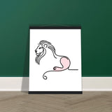 Regal Simplicity - Minimalist Lion Design - - Posters With Hanger