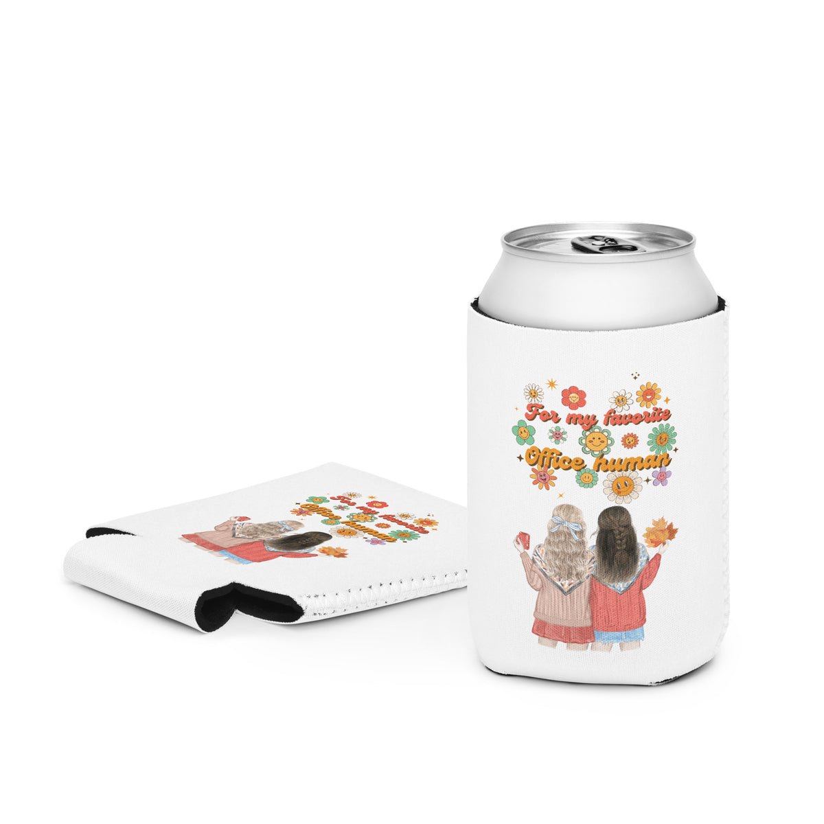 Cute Autumn Coworker Gift Can Cooler - Regular 12 oz - Can Covers
