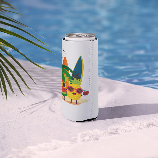 Beachside Buddies Can Cooler - Watermelon & Pineapple - Slim 12 oz - Can Cooler