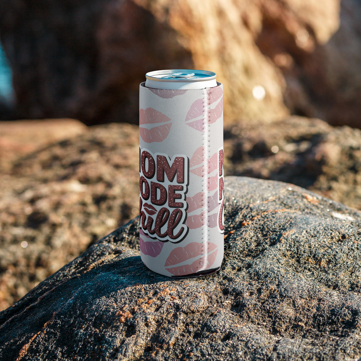Mom Mode Chill – Kissed Can Cooler - Slim 12 oz - Can Cooler